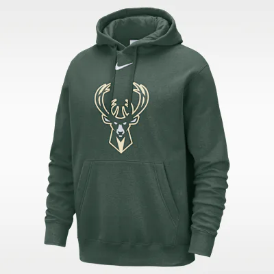 Nike Milwaukee Bucks Club Men's Nike NBA Pullover Hoodie - Fir/White