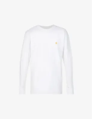 CARHARTT WIP Chase logo-embroidered cotton-jersey T-shirt - BLACK detail 2