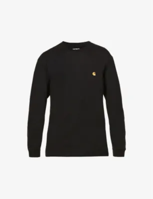 CARHARTT WIP Chase logo-embroidered cotton-jersey T-shirt - BLACK