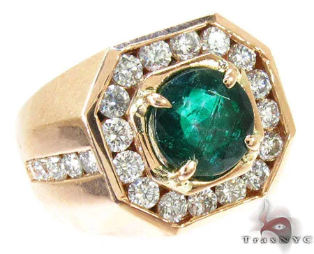 RINA - For Him FACTORY Mens Godfather Emerald Ring 26036 in Rose Gold / 6 – Ring