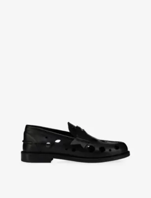 CHRISTIAN LOUBOUTIN The Plato Dots Leather Loafers - EUR 43.5 / 9.5 UK MEN in BLACK – Mens | Loafers