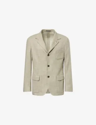 CORNELIANI Long-Sleeve Wool And Silk Blend Blazer