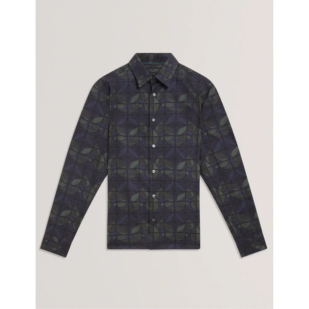 Ted Baker Men's Long Sleeve Floral Patterned Shirt