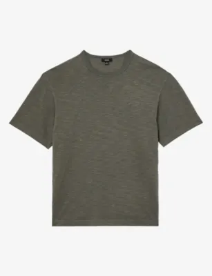 REISS Huxley Crewneck Relaxed-Fit Cotton T-Shirt - KHAKI GREEN