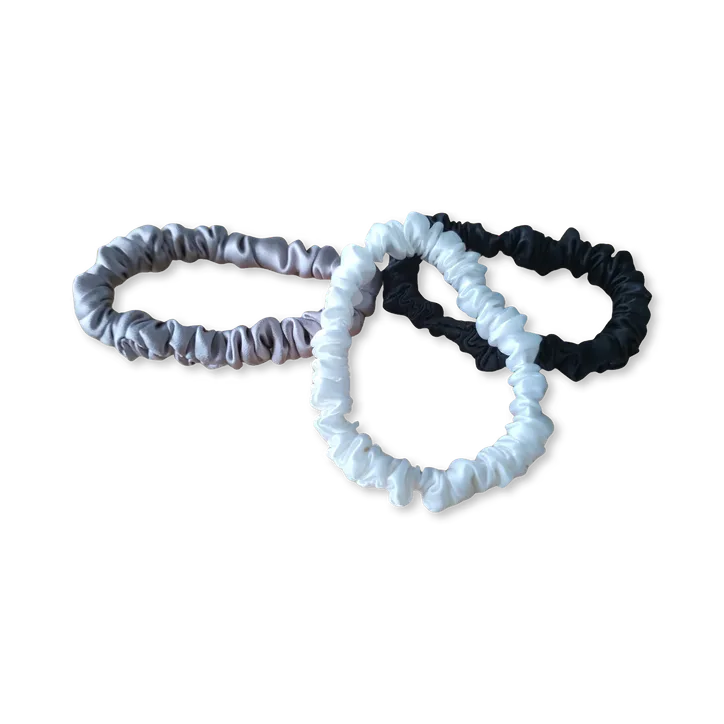White Lotus Beauty Cruelty Free Mulberry Silk Scrunchies 3-Pack