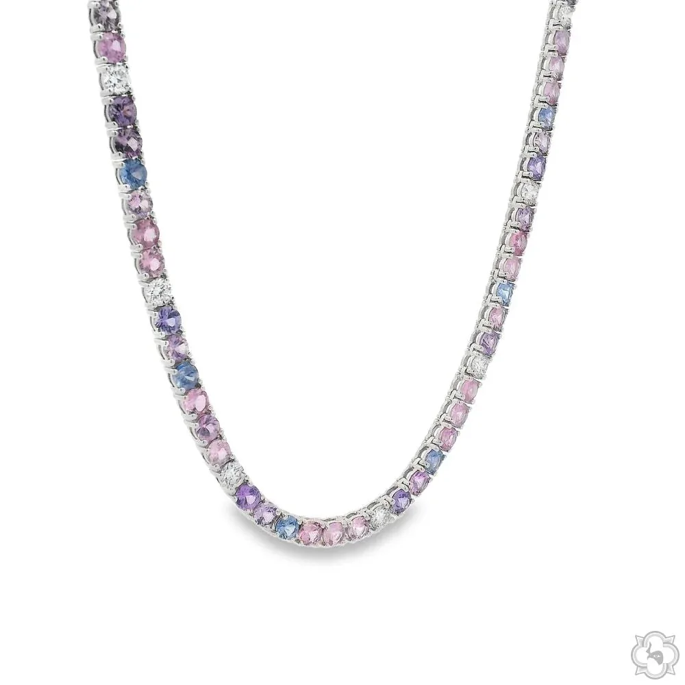 PIA - For Him GEMSTONES 10 Pointer Cotton Candy Tennis Chain 70485 in White – Chain