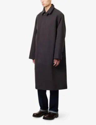 STUDIO NICHOLSON Crowe Cotton-Blend Coat in BROWN MARL, additional product view 3