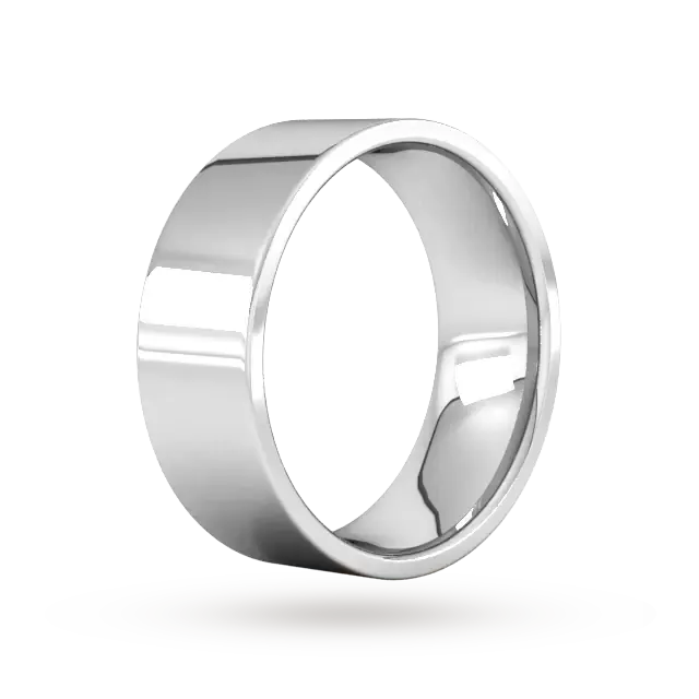 For Him 8mm Flat Court Heavy Wedding Ring In 18 Carat Yellow Gold, additional product view 2