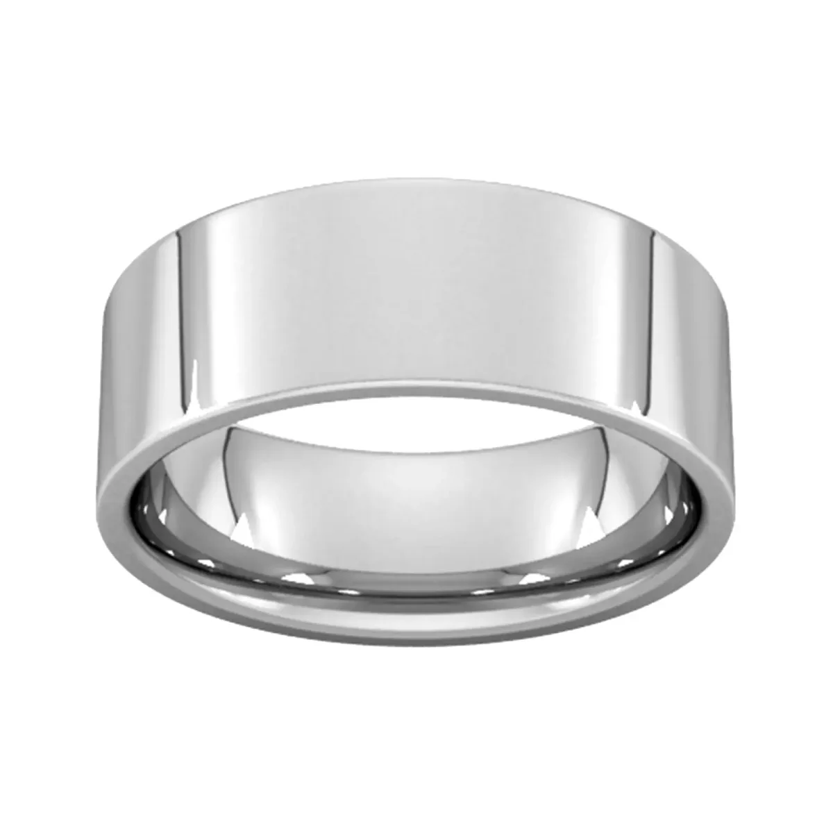 For Him 8mm Flat Court Heavy Wedding Ring In 18 Carat Yellow Gold