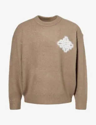 THE COUTURE CLUB Emblem Crew-Neck Knitted Jumper