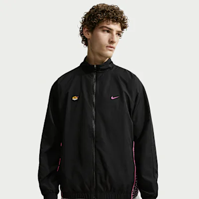 Nike Sportswear Men's Woven Tracksuit Jacket - Black/Black/Pinksicle
