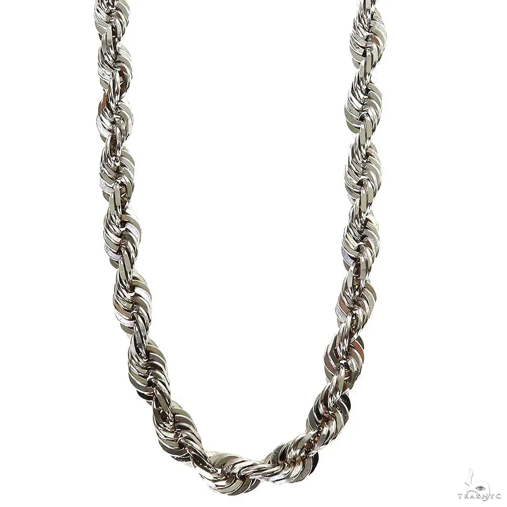 JALGAS - AMERICAS GOLD 14K White Gold Solid Rope Chain 6.5mm 70136 in 22 Inches – Chain