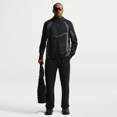 Nike Tech Men's Open-Hem Fleece Trousers - Black/Black in Black/Black – Nike men's and unisex