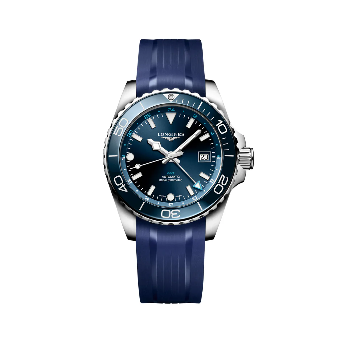 Longines HydroConquest 41mm Mens Watch Blue Rubber