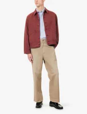 A.PRESSE Vintage Medical Cotton Jacket in BURGUNDY, additional product view 2