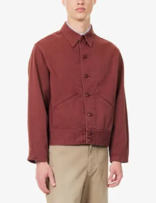 A.PRESSE Vintage Medical Cotton Jacket in BURGUNDY, additional product view 3