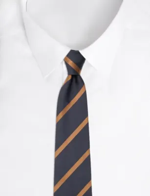 DUNHILL Striped Silk Tie detail 3
