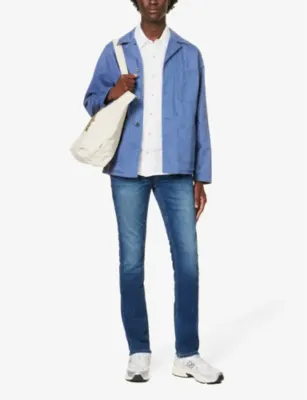 PAIGE Federal straight-leg mid-rise stretch-denim jeans detail 2