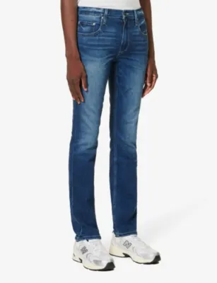 PAIGE Federal straight-leg mid-rise stretch-denim jeans detail 3