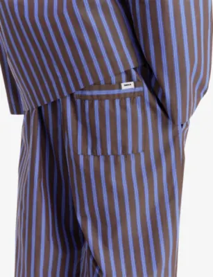 TEKLA Striped Cotton-Poplin Pyjama Bottoms detail 3