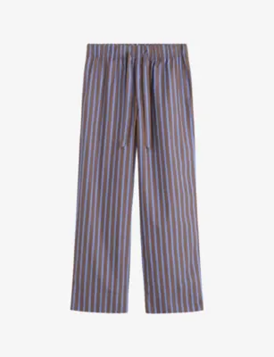 TEKLA Striped Cotton-Poplin Pyjama Bottoms