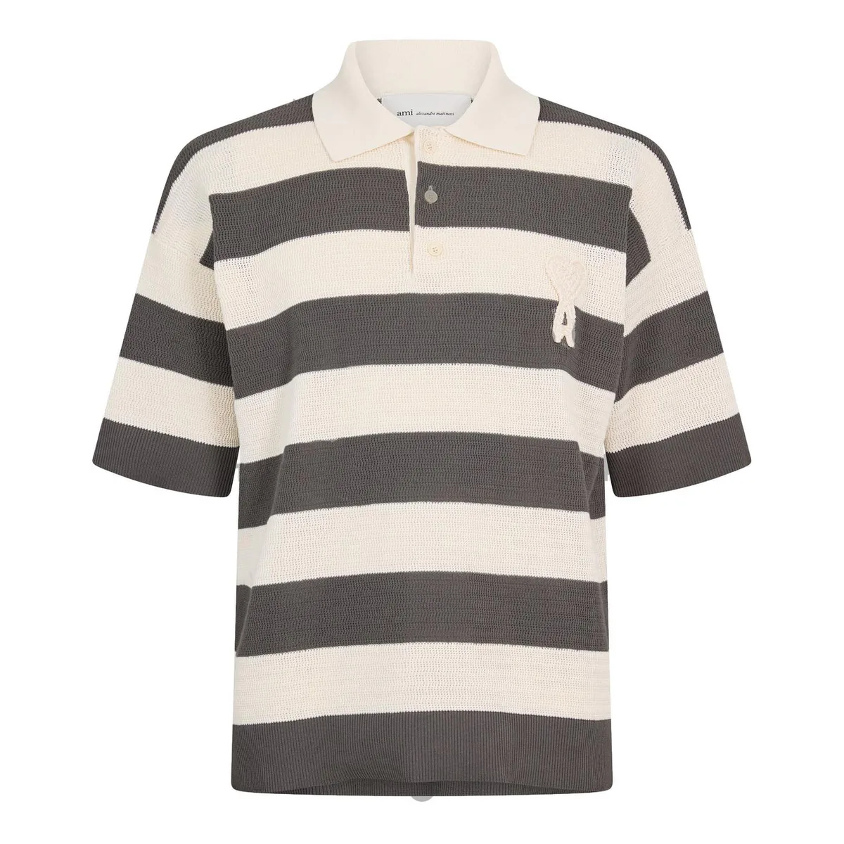 Ami Paris Mens Knit de Coeur Polo Shirt