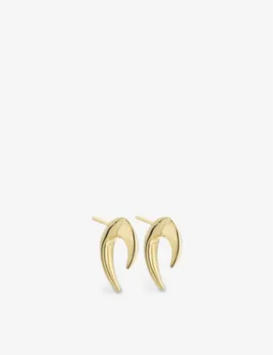 SHAUN LEANE Talon mini yellow gold-plated vermeil silver earrings