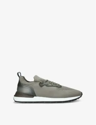 MAGNANNI Grafton knitted low-top trainers - BROWN - EUR 46 / 12 UK MEN in GREEN – Mens | Trainers | Lace up trainers