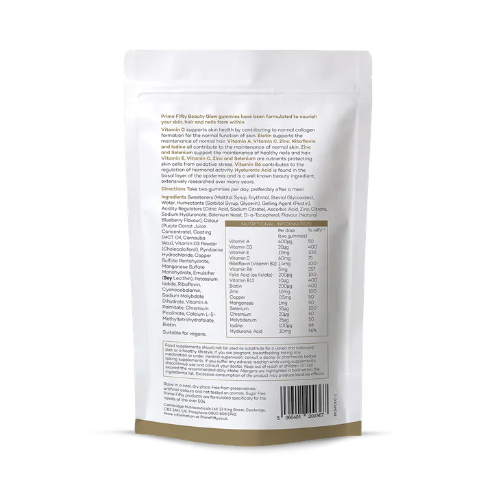 Prime Fifty Beauty Glow Hyaluronic Acid & Biotin Gummies 56 Gummies, additional product view 2