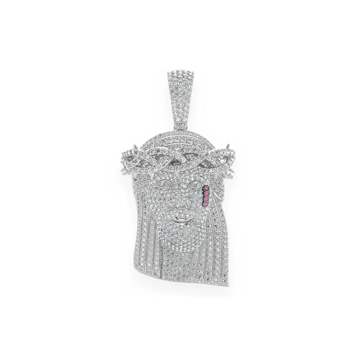 For Him Pavé Jesus Piece in 5.25ctw / White Gold / Natural Diamond – Pendant