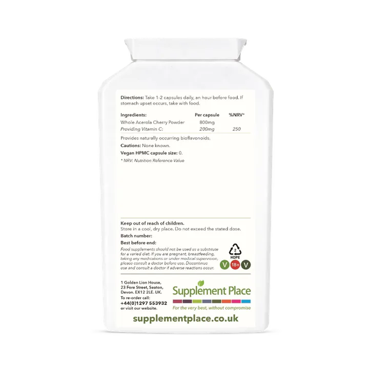 Supplement Place Wholefood Vitamin C 200mg | 120 Capsules detail 2