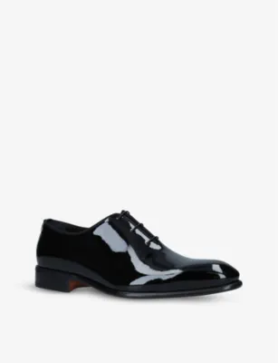 SANTONI Carter patent-leather Oxford shoes - EUR 46 / 12 UK MEN in BLACK, additional product view 3