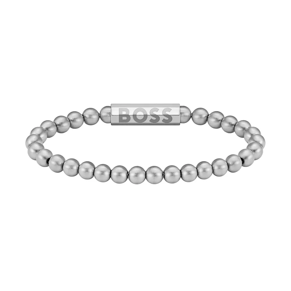 BOSS Gents BOSS Stainless Steel Sphere Beaded Bracelet detail 3