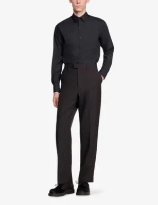 SANDRO Straight-Leg Regular-Fit Wool Trousers detail 2