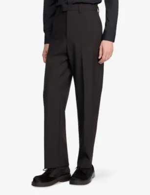 SANDRO Straight-Leg Regular-Fit Wool Trousers detail 3
