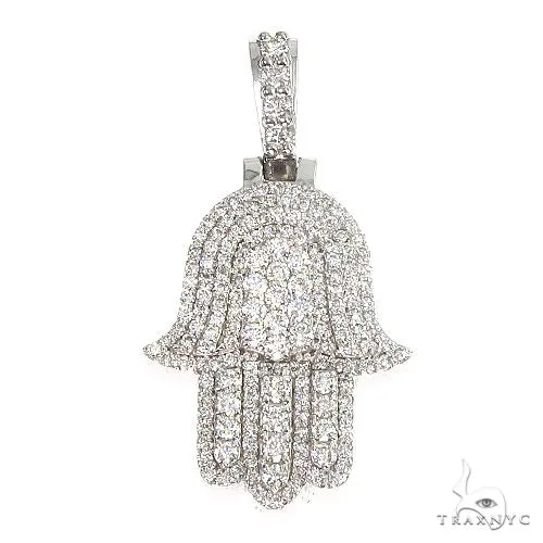 AHMED - MOON JEWELRY 14K Gold Hamsa Diamond Pendant 66870 in Rose – Pendant