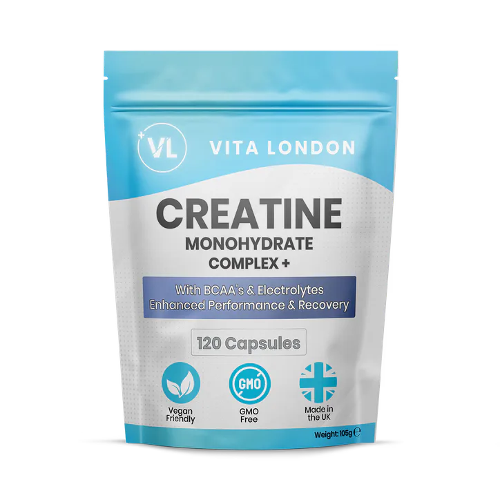 Vita London Creatine Monohydrate Complex Capsules + BCAAs 2000mg 120 Capsules