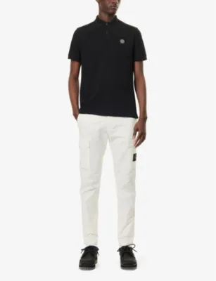 STONE ISLAND Brand-Patch Regular-Fit Stretch-Cotton Polo Shirt detail 2