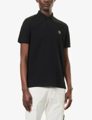 STONE ISLAND Brand-Patch Regular-Fit Stretch-Cotton Polo Shirt detail 3
