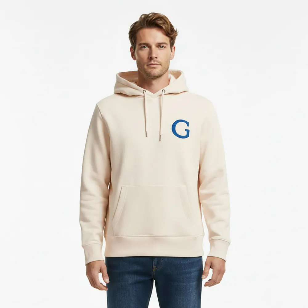 Gant Men's Overhead Hoodie in Cream 130, additional product view 3