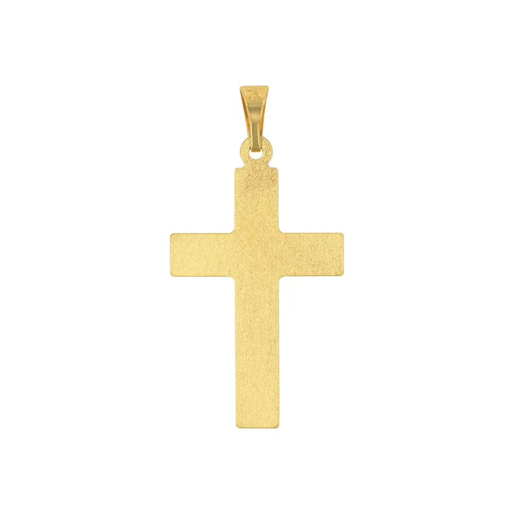 AMOR 9ct Yellow Gold Cross Pendant detail 3