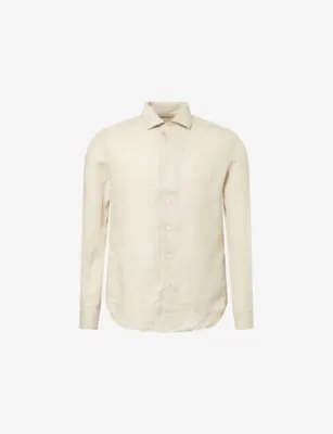 CORNELIANI Short-Sleeve Linen Shirt - 15.75