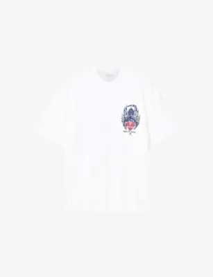 ALLSAINTS Scimitar Graphic-Print Cotton T-Shirt - Washed Black