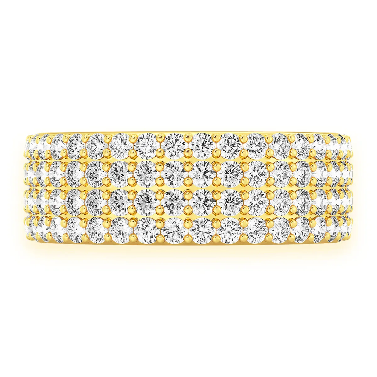 For Him Four Row Band Ring in Yellow Gold / Natural Diamond – Ring
