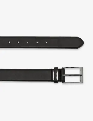 REISS Finch Branded-Buckle Leather Belt - 30 detail 2