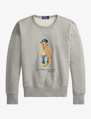 POLO RALPH LAUREN Bear Crew Neck Cotton Fleece Sweatshirt