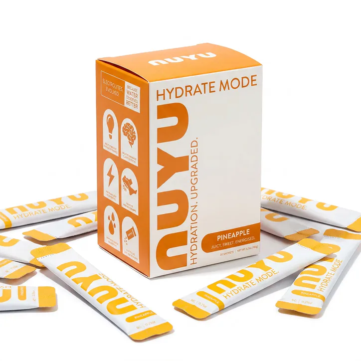NUYU Hydrate Mode Pineapple Electrolytes 30 Sachets detail 3