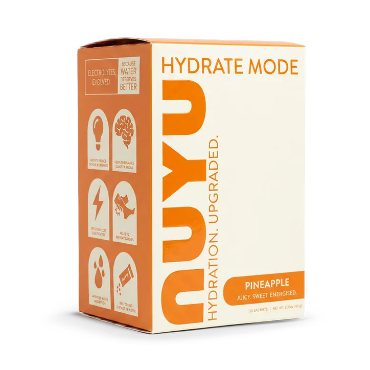 NUYU Hydrate Mode Pineapple Electrolytes 30 Sachets