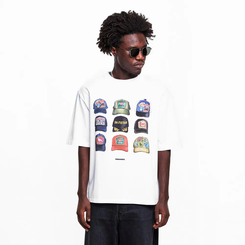 DSquared2 Men's DSQ Cap Oversized T-Shirt detail 3