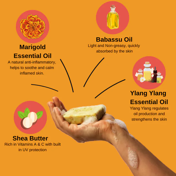 Saabuni Marigold Hand & Body Soap Bar - 90g, additional product view 2